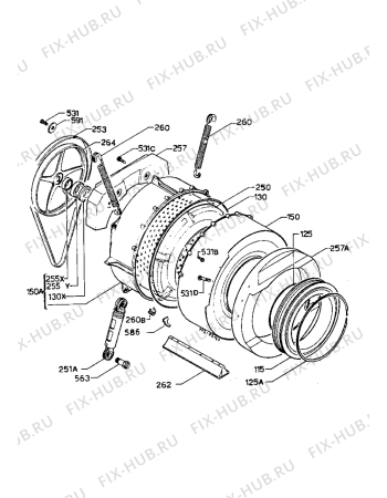 Взрыв-схема стиральной машины Zanussi ZF1012C - Схема узла Tub and drum